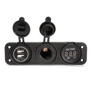 10Car - אביזרים, ציוד וכל מה שצריך לרכב מטענים DC 12V Dual Usb Charger Car Cigarette Lighter Socket Lighter Adapter Outlet Volt Meterr 
