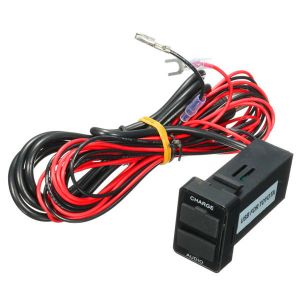 10Car - אביזרים, ציוד וכל מה שצריך לרכב מטענים Dual USB Charger Audio Port Interface for Toyota 4Runner Camry Corolla