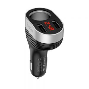 10Car - אביזרים, ציוד וכל מה שצריך לרכב מטענים HOCO Z29 Dual USB Car LED Mobile Phone Charger 3.1A Charger Digital Display Car Charger