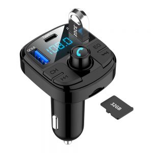 10Car - אביזרים, ציוד וכל מה שצריך לרכב מטענים BT29 Car MP3 bluetooth Player QC 3.0 Charger FM Type-C Support 32GB USB TF Card