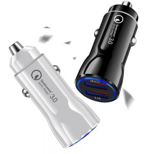 10Car - אביזרים, ציוד וכל מה שצריך לרכב מטענים QC3.0 Dual USB Ports Fast Light Charging Car Charger