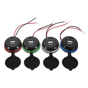 10Car - אביזרים, ציוד וכל מה שצריך לרכב מטענים 12-24V 3.1A Dual USB Car Charger LED Indicator