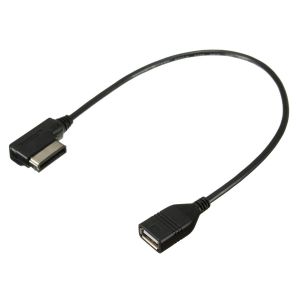 10Car - אביזרים, ציוד וכל מה שצריך לרכב מטענים Car Audio AMI AUX to USB Cable Data Charging Adapter for Audi A3 A4 A5 A6L Q5 VW Tiguan
