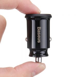 10Car - אביזרים, ציוד וכל מה שצריך לרכב מטענים Baseus Grain Mini Dual USB Port Smart Car Charger 5V 3.1A Fast Charging Adapter