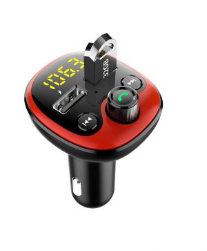 10Car - אביזרים, ציוד וכל מה שצריך לרכב מטענים BT21 bluetooth 5.0 Chip Car Charger Auto MP3 Player Hands-free One-touch Call DC5V Dual USB 3.1A U Disk TF Card 
