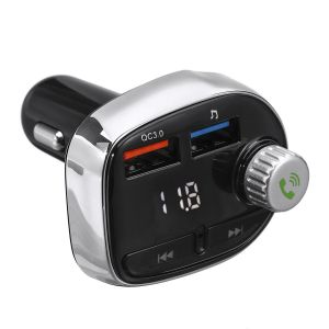 10Car - אביזרים, ציוד וכל מה שצריך לרכב מטענים Wireless Bluetooth Car MP3 Player FM Transmitter Radio LCD SD Dual USB Car Charger Kit