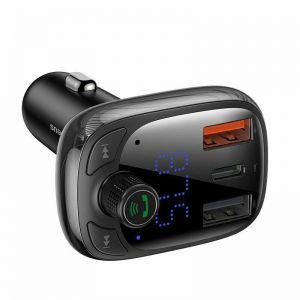 10Car - אביזרים, ציוד וכל מה שצריך לרכב מטענים Baseus Car Charger bluetooth 5.0 FM Transmitter MP3 Player Radio Kit USB Charger