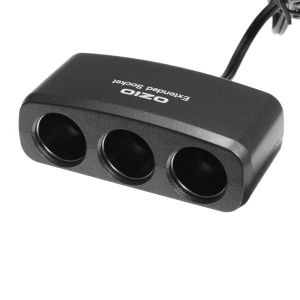 10Car - אביזרים, ציוד וכל מה שצריך לרכב מטענים EF31 Car Cigarette Lighter 3 Socket Splitter with USB Interfaced Charger Adapter for iphone ipad