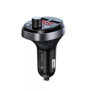 10Car - אביזרים, ציוד וכל מה שצריך לרכב מטענים USAMS 3.1A Dual USB Bluetooth Adapter FM Transmitter Aux Modulator Car Charger For HUAWEI P30 iPhone X XS S10 S10+ Handsfree MP3 P