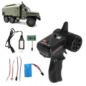 10Car - אביזרים, ציוד וכל מה שצריך לרכב מטענים 8PCS WPL B36 B24 B16 C24 1/16 Rc Car Parts Transmitter Receiver Board Battery USB Cable Wires Set 