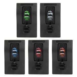 10Car - אביזרים, ציוד וכל מה שצריך לרכב מטענים DC12-24V Waterproof Dustproof Car Marine Dual USB Ports Panel 5V 2.1A/1A For iphoneX 8/8Plus Samsung