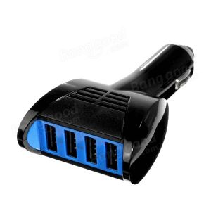 10Car - אביזרים, ציוד וכל מה שצריך לרכב מטענים Four USB Interfaces Car Charger 5V 3.1A Charging For Iphone Ipad And 3C Devices