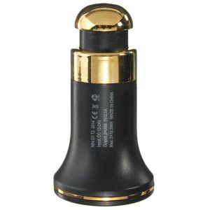 10Car - אביזרים, ציוד וכל מה שצריך לרכב מטענים Dual USB Car Charger Power Adapter Cigarette Lighter Socket Round 12V 24V