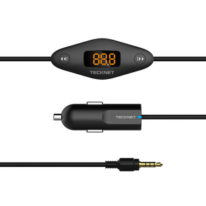 10Car - אביזרים, ציוד וכל מה שצריך לרכב מטענים Car FM Transmitter Hands-free MP3 Player 3.5mm Headphone with Universal USB Car Charger
