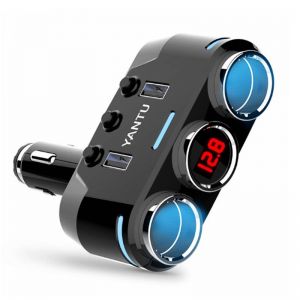 10Car - אביזרים, ציוד וכל מה שצריך לרכב מטענים Yantu B39 Dual USB Three Ports 100W 3.1mA Wireless Car Charger Cigarette Lighter for Car DVR GPS MP3
