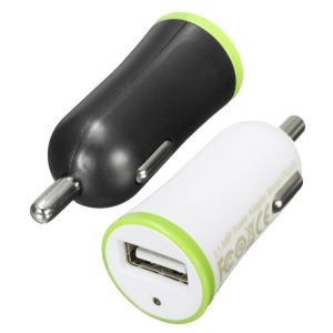 10Car - אביזרים, ציוד וכל מה שצריך לרכב מטענים 2.1A 5V Black And White Car Charger With IC Protection Support Single USB