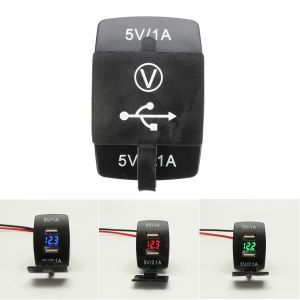 10Car - אביזרים, ציוד וכל מה שצריך לרכב מטענים 12V Dual USB Power Charger Socket W/ LED Voltmeter Voltage For Motorcycle Car Boat