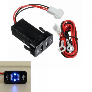 10Car - אביזרים, ציוד וכל מה שצריך לרכב מטענים 12/24V Dual USB Car Charger Fast 2.1A Smart Adapter For TOYOTA For Most Smartphone MP3