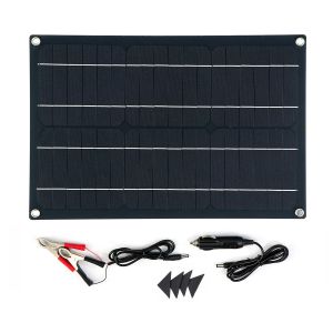 10Car - אביזרים, ציוד וכל מה שצריך לרכב מטענים 10W Waterproof Solar Panel Matte Texture Car Emergency Charger WIth 4 Protective Corners USB+DC
