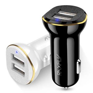 10Car - אביזרים, ציוד וכל מה שצריך לרכב מטענים RAXFLY 2.1A Dual USB Ports Fast Car Charger For iPhone X 8Plus Oneplus 6 5t Xiaomi Mi8 Mix 2s S9+