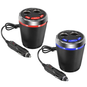 10Car - אביזרים, ציוד וכל מה שצריך לרכב מטענים Car bluetooth Cup Charger Hands Free Car Kit 2 Port USB MP3 Player