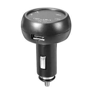 10Car - אביזרים, ציוד וכל מה שצריך לרכב מטענים 3 in 1 Car Thermometer Car Voltage Detection Table USB Port Charging