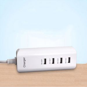 10Car - אביזרים, ציוד וכל מה שצריך לרכב מטענים Universal 4 Ports USB Travel Mobile Phone Car Charger 5V 3A Smart Charging Head Smart Phone Adapter
