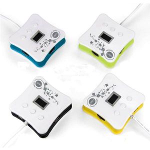 10Car - אביזרים, ציוד וכל מה שצריך לרכב מטענים Car Cigarette Lighter Current Voltage Temperature Display 4 USB Ports Charger