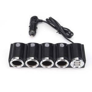 10Car - אביזרים, ציוד וכל מה שצריך לרכב מטענים DC 12V/24V 4 Way USB Car Cigarette Lighter Socket Splitter Charger Power Adapter