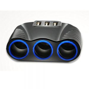 10Car - אביזרים, ציוד וכל מה שצריך לרכב מטענים Bakeey 120W 3IN1 3 USB Socket Power Adapter Fast Charging Car Charger For iPhone XS XR 11 Pro Huawei P30 Mate 30 S10+ Note10