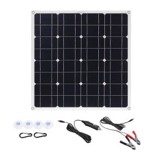 10Car - אביזרים, ציוד וכל מה שצריך לרכב מטענים 150W 18V Mono Solar Panel USB 12V/5V DC Monocrystalline Flexible Solar Charger For Car RV Boat Battery Charger Waterproof