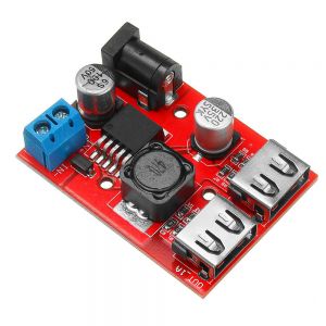 10Car - אביזרים, ציוד וכל מה שצריך לרכב מטענים LM2596S Dual USB port 9V/12V/24V/36V to 5V DC-DC Step Down Buck Car Charger Solar 3A Power Supply Module