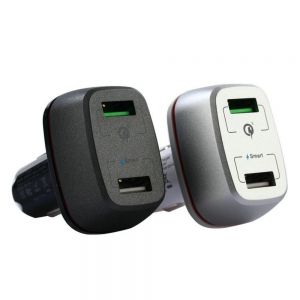 10Car - אביזרים, ציוד וכל מה שצריך לרכב מטענים QC3.0 3A 2Ports USB Fast Charging Car Charger For iphoneX 8/8Plus Samsung S8 Xiaomi mi5 mi6