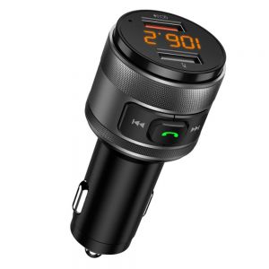 10Car - אביזרים, ציוד וכל מה שצריך לרכב מטענים  Bakeey QC3.0 Dual USB LED Display bluetooth FM Transmitter Car Charger MP3 Player For iPhone 8Plus XS 11Pro Huawei P30 Pro Mate 3