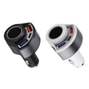 10Car - אביזרים, ציוד וכל מה שצריך לרכב מטענים Type C QC 3.0 Dual USB Car Charger For Smartphone Tablet