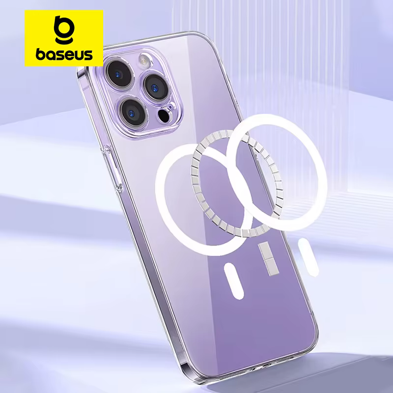 Baseus Magnetic Case for iPhone 15 14 Pro Max Support Wireless Charging Case for iPhone 13 12 11 Pro Clear Protective Cover Case