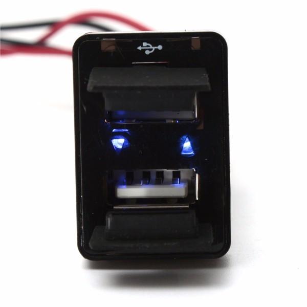 10Car - אביזרים, ציוד וכל מה שצריך לרכב מטענים Dual Usb Charger Phone GPS MP3 For Toyota Prado 150 FJ Cruiser RAV4 Land Cruiser