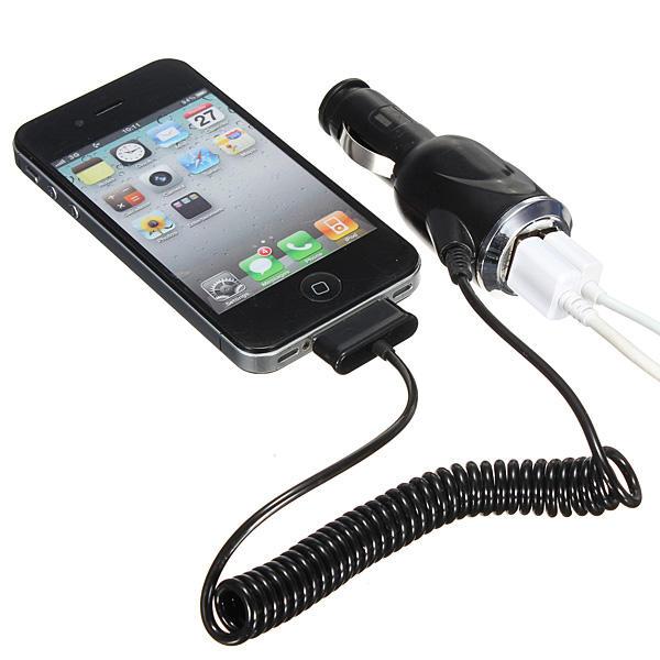 10Car - אביזרים, ציוד וכל מה שצריך לרכב מטענים Universal 2.1A Dual USB 2-Port Car Charger Adapter For iPhone Samsung iPod Touch