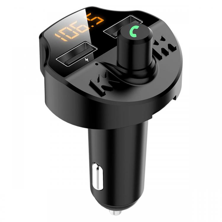 10Car - אביזרים, ציוד וכל מה שצריך לרכב מטענים FM Transmitter bluetooth 5.0 Car MP3 Player Support U DISK TF Card Hands-free Dual Ports USB Charger