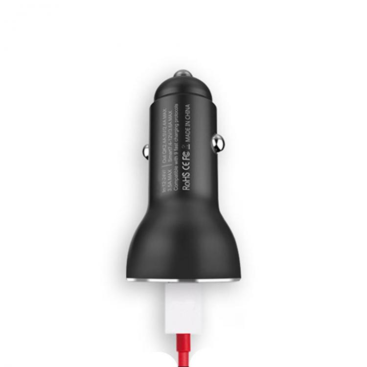10Car - אביזרים, ציוד וכל מה שצריך לרכב מטענים QC3.0 Dual USB Super Fast Car Charger Adapter For OnePlus 6T 6 5T 5 3T 3