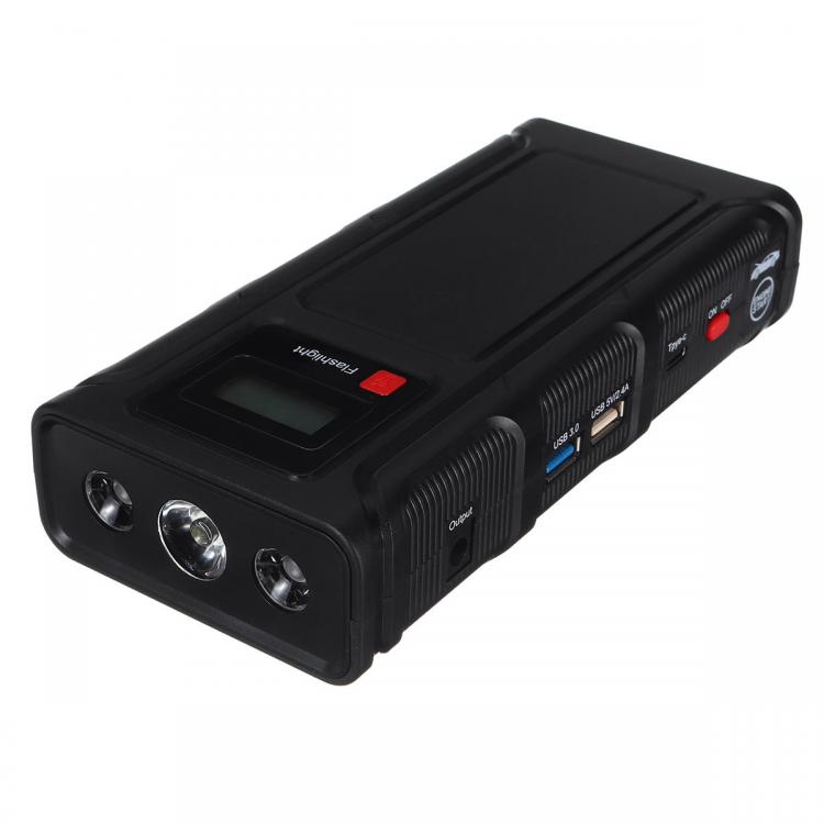 10Car - אביזרים, ציוד וכל מה שצריך לרכב מטענים 12800mAh Multifunctional Car Jump Starter Support USB QC3.0 Charging LED Flashlight Type-C Port
