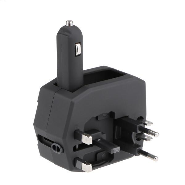 10Car - אביזרים, ציוד וכל מה שצריך לרכב מטענים Armour Universal World Travel Adapter With 1.5A Car Charger And 2.5A Dual USB Ports