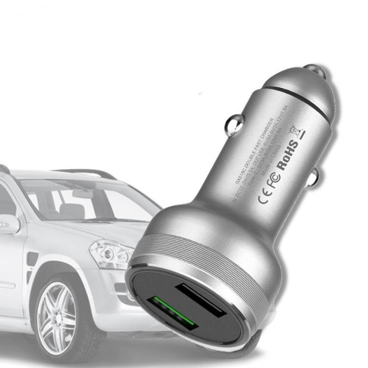 10Car - אביזרים, ציוד וכל מה שצריך לרכב מטענים GX719 40W Car Dual USB Quick Charger Universal For Oneplus OPPO Dash VOOC Lighter Socket Adapter 