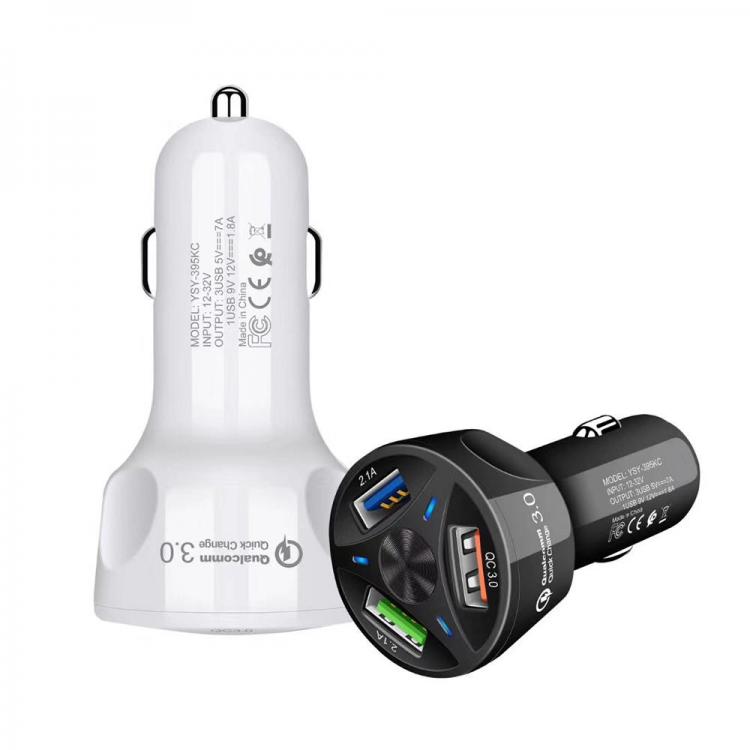 10Car - אביזרים, ציוד וכל מה שצריך לרכב מטענים Bakeey 3A 3-Port USB QC3.0 Fast Charging Type C Micro USB Car Charger for iPhone X XR XS Xiaomi MI9 Pocophone HUAWEI P30 S10