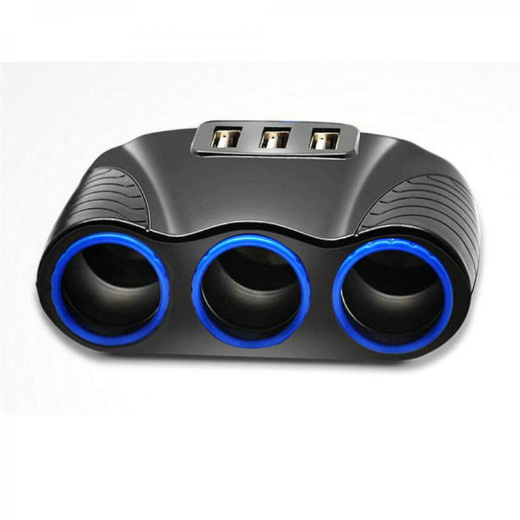 10Car - אביזרים, ציוד וכל מה שצריך לרכב מטענים Bakeey 120W 3IN1 3 USB Socket Power Adapter Fast Charging Car Charger For iPhone XS XR 11 Pro Huawei P30 Mate 30 S10+ Note10