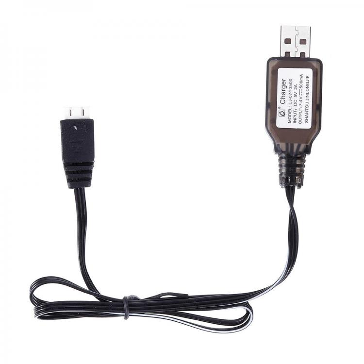 10Car - אביזרים, ציוד וכל מה שצריך לרכב מטענים HS 7.4V 2S Li-ion Battery Charger USB Charging Cable for 18301 18302 18311 18312 1/18 RC Car Parts