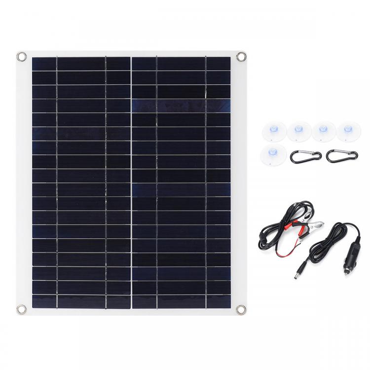 10Car - אביזרים, ציוד וכל מה שצריך לרכב מטענים 20W 18V Mono Solar Panel Dual 12V/5V DC USB Monocrystaline Flexible Solar Charger IP65 Battery Charger For Car RV Boat 