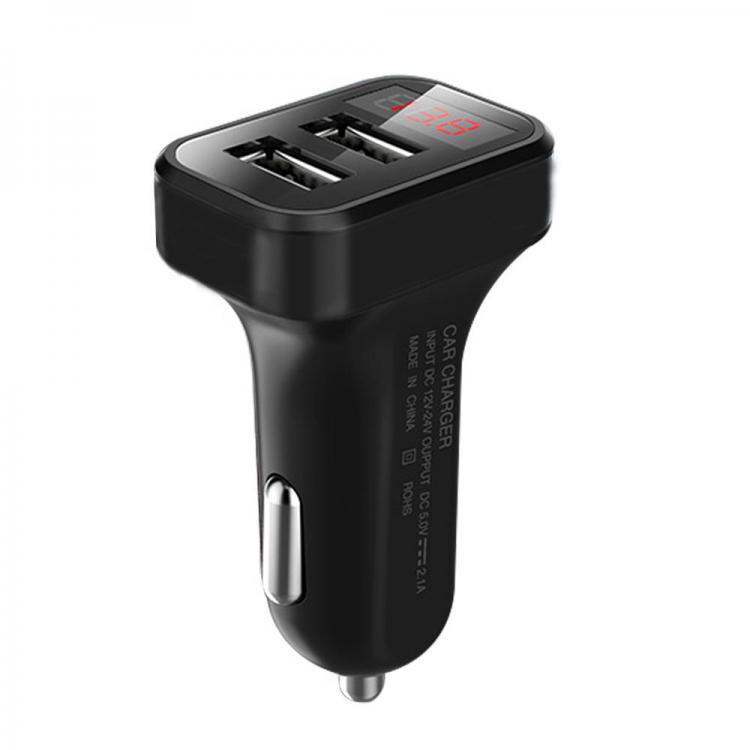 10Car - אביזרים, ציוד וכל מה שצריך לרכב מטענים Bakeey 2.1A Dual USB LED Display  Fast Charging Car Charger For iPhone X XS HUAWEI P30 Oneplus 7 XIAOMI MI9 S10 S10+