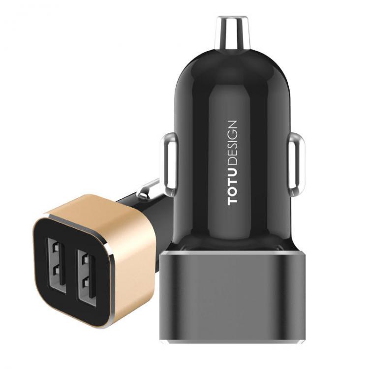10Car - אביזרים, ציוד וכל מה שצריך לרכב מטענים TOTU Dual USB Universal Smart Auto 2.4A Fast Charging Car Charger Adapter For iPhone X 8 7 6 6S Plus for Samsung Note 8