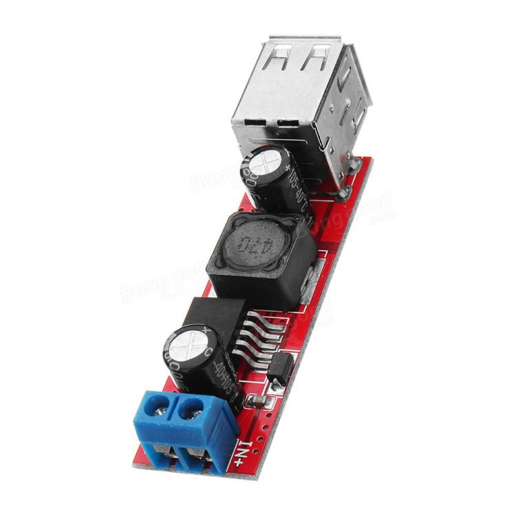 10Car - אביזרים, ציוד וכל מה שצריך לרכב מטענים DC-DC 3A Step Down Regulated Power Module Car Charger Dual USB Output 9V / 12V / 24V / 36V To 5V
